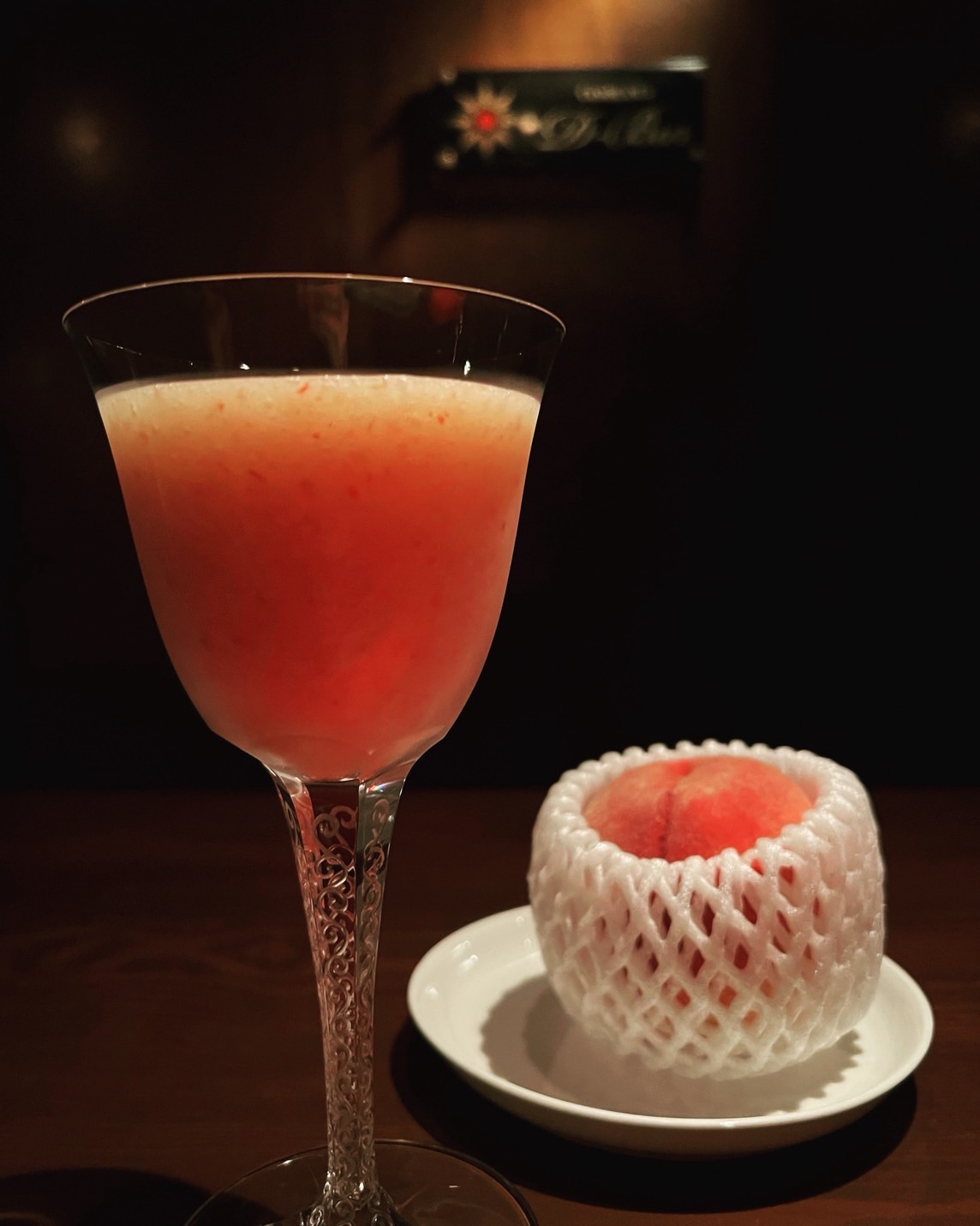今年も桃のフルーツカクテルを始めました。